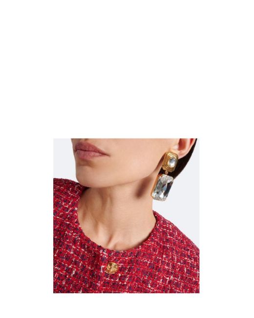 Alessandra Rich Metallic Crystal-Embellished Clip-On Earrings