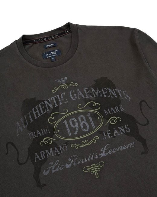 Armani Jeans Black Logo Long-Sleeved T-Shirt for men