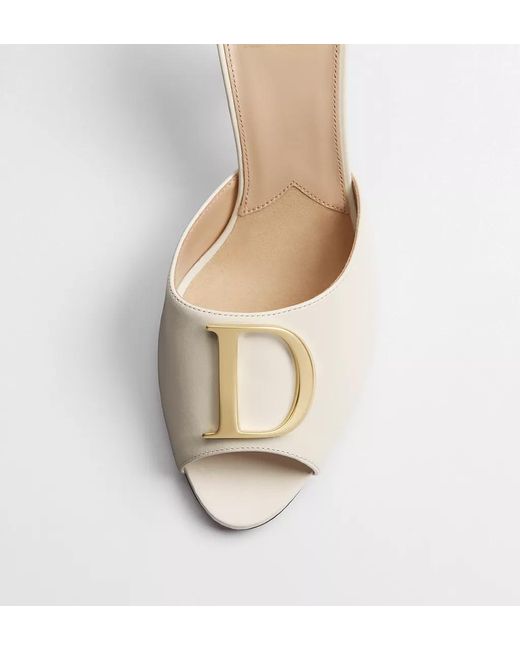 Dior White Initials Heeled Slide