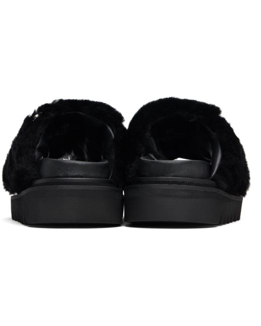 Toga Black Fur Concho Slippers