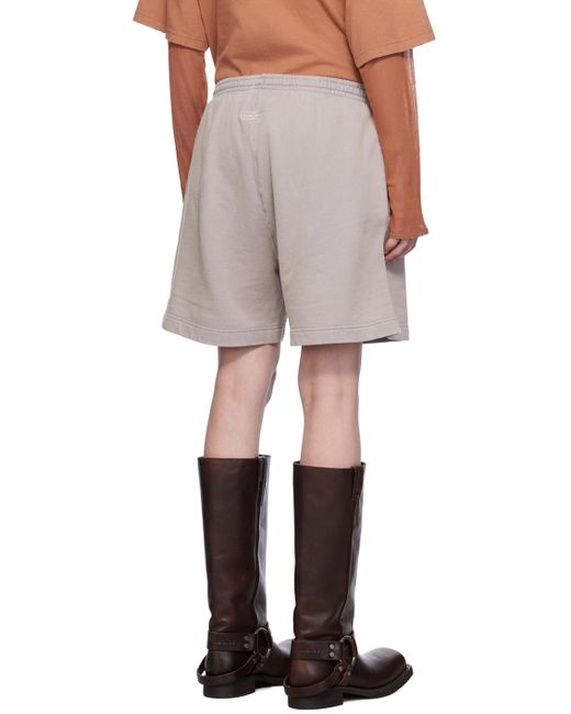 Acne Gray Elastic Waist-Edge Shorts for men