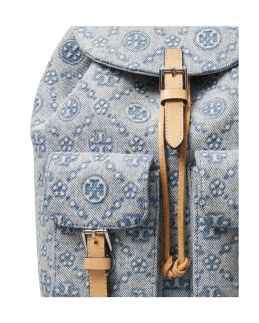 Tory Burch Blue Iconic Pattern Backpack