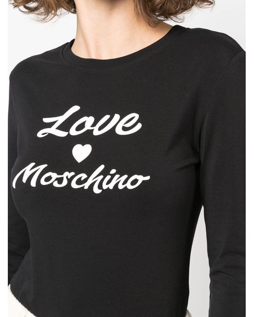 Moschino Black Logo Details Long-Sleeved T-Shirt