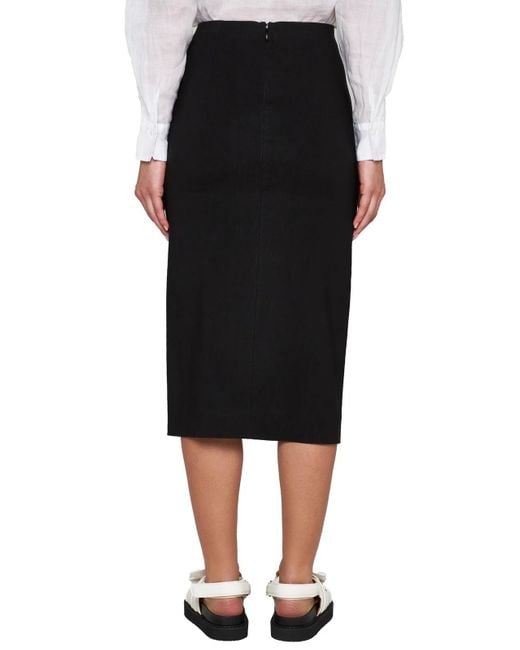 Isabel Marant Black Box Pleated Pencil Skirt