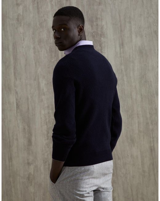 Brunello Cucinelli Blue Crew-Neck Cashmere Jumper for men