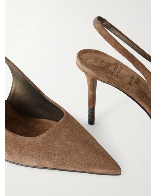 Brunello Cucinelli Brown Open-Toe High-Heeled Sandals