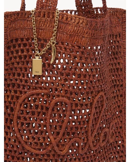 Chloé Red Chloé Summer Banana Logo-Detailed Tote Bag