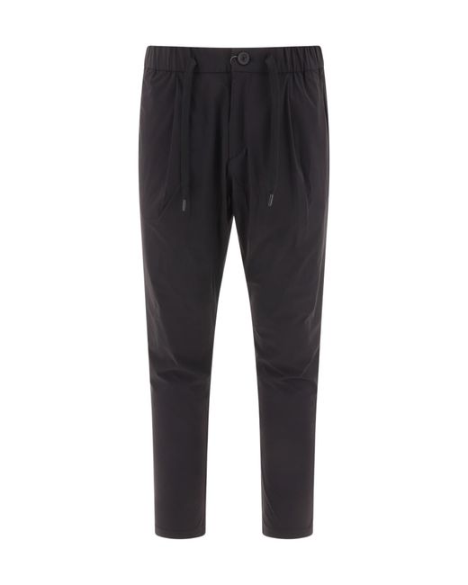 Herno Black Drawstring-Waist Trousers for men