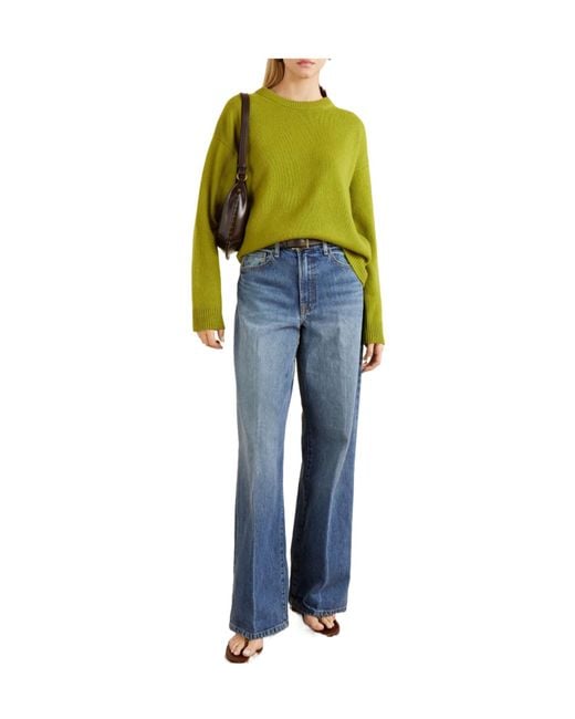 The Elder Statesman Blue Organic Cotton Wide-Leg Jeans