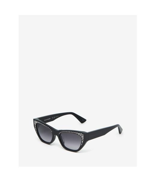 McQueen White Eyewear Cat-Eye Sunglasses