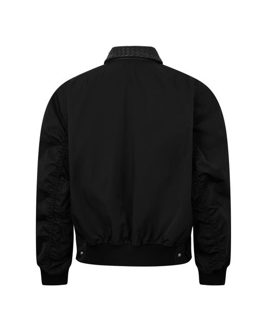 Bottega Veneta Black Zip-Front Bomber Jacket for men