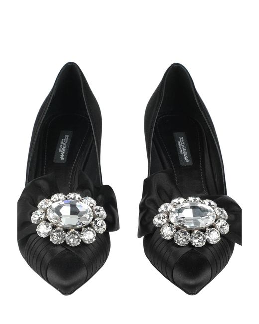 Dolce & Gabbana Black Fashionable Shoes Decorated With Rhinestones