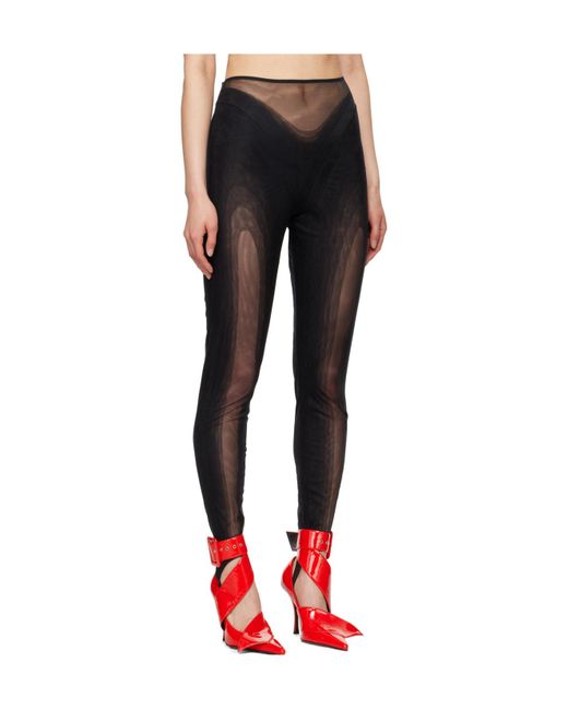 Mugler Black Illusion Leggings