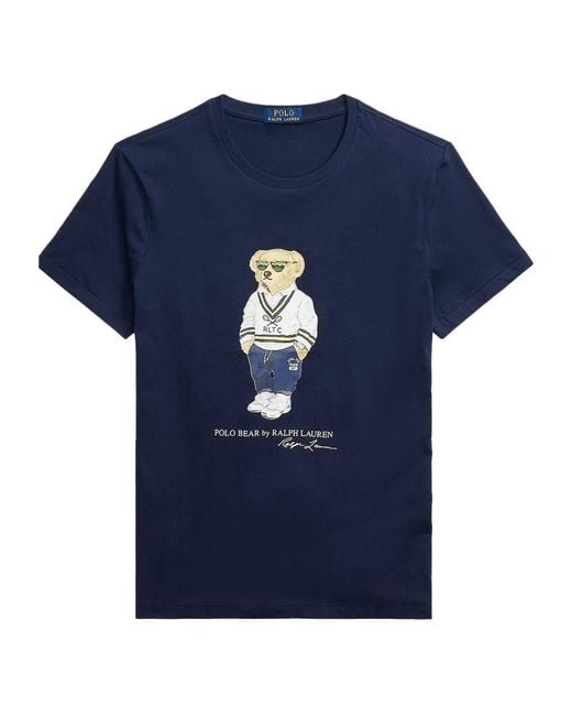 Polo Ralph Lauren Blue Polo Bear-Print T-Shirt for men