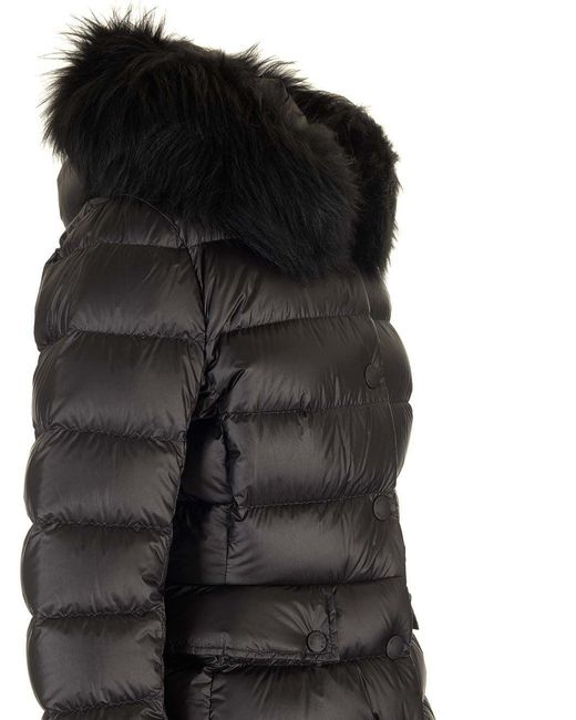 Moncler Black Grenoble Armoniques Logo Patch Down Jacket