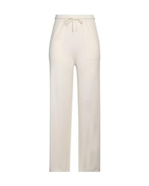 Max Mara White High-Waisted Loose Knitted Pants