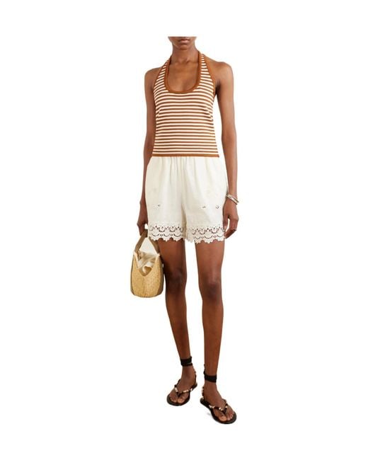 Calle Del Mar Multicolor Halterneck Striped Knitted Top