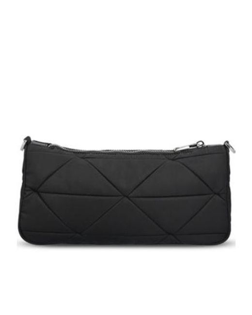 Prada Black Enamel Triangle-Logo Shoulder Bag