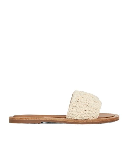 Céline White Lympia Slippers