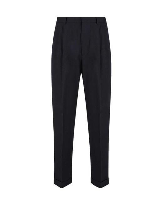 Valentino Blue Button Detailed High Waist Trousers for men