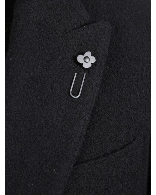 Lardini Black Long-Sleeved Double-Breasted Jacket for men
