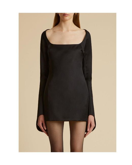 Khaite Black Tate Long-Sleeved Dress