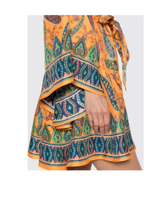 Etro Yellow Pattern-Printed Midi Dress