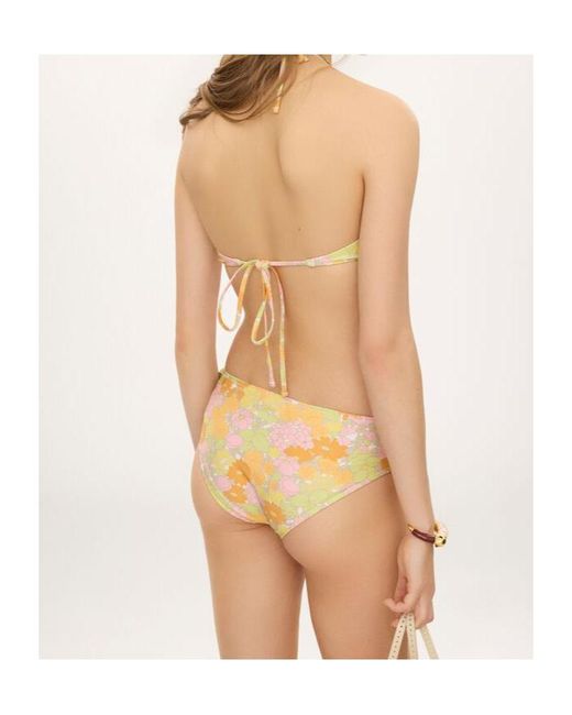 Chloé Metallic Chloé Floral Tie-Front Bikini Top