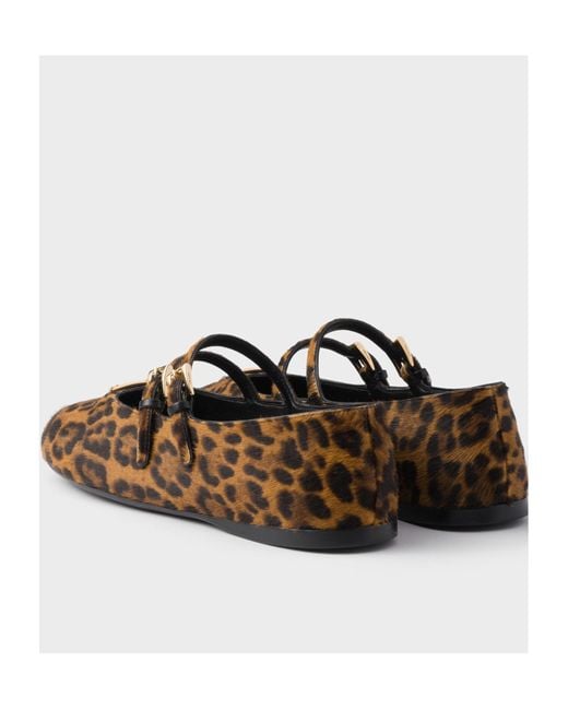 Prada Brown Leopard-Printed Ballerina Flats