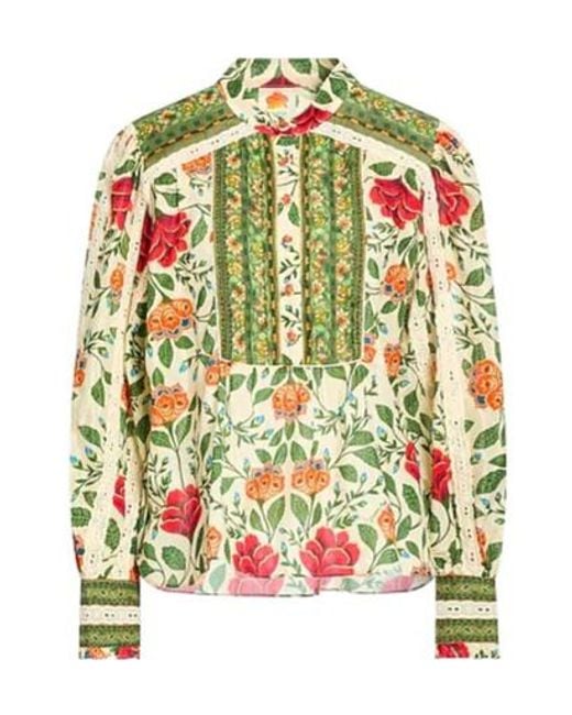 Farm Rio Green Patterned Long Sleeve Shirt