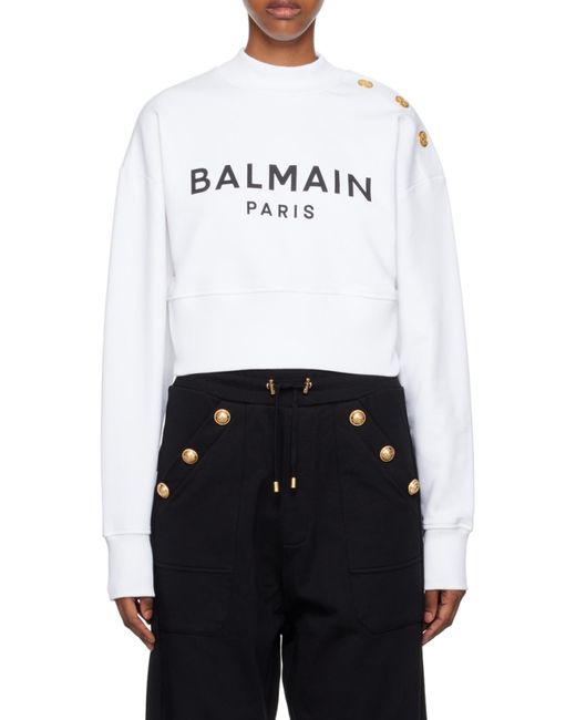 Balmain Gray Logo Sweatshirt