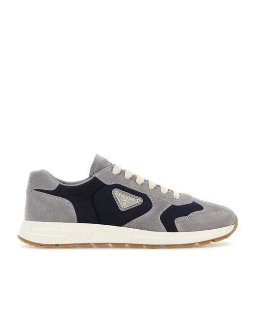 Prada Blue Lace-Up Sneakers for men