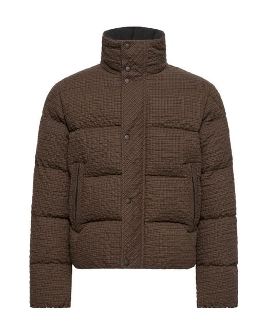 Moncler Brown Oronte Cotton Flannel Short Down Jacket for men