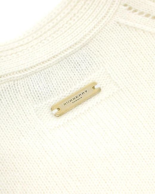 Burberry White Logo Knitted Pullover