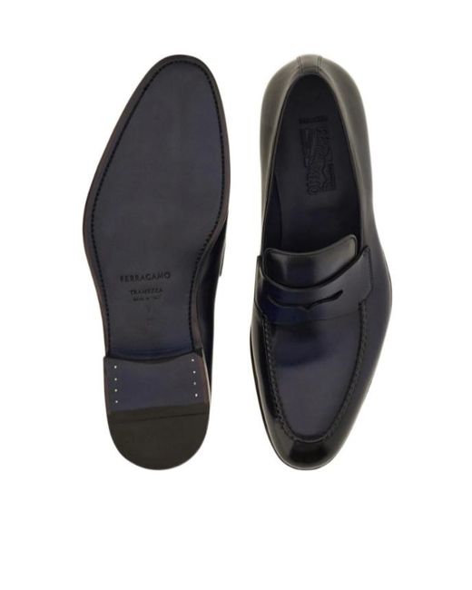 Ferragamo Black Tramezza Penny Loafer for men