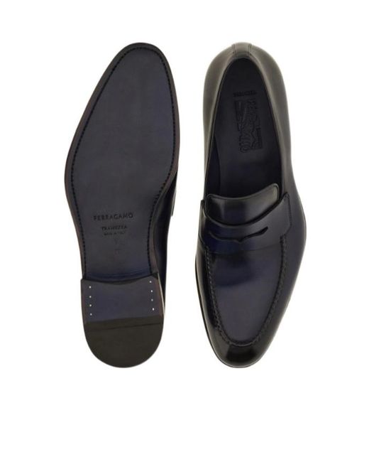 Ferragamo Black Tramezza Penny Loafer for men