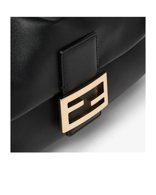 Fendi Black Baguette Soft Medium Shoulder Bag
