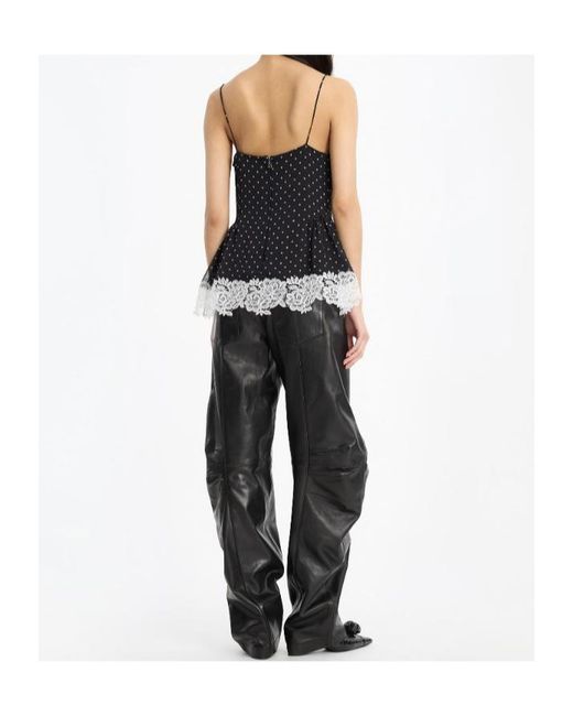 ROTATE BIRGER CHRISTENSEN Black High-Waist Leather Pants