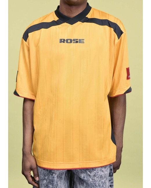 Martine Rose Yellow V-Neck T-Shirt for men