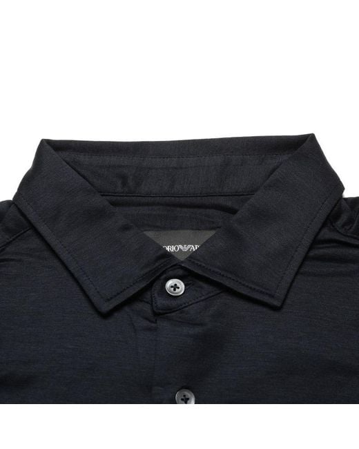 Emporio Armani Black Curved Hem Buttoned Shirt for men