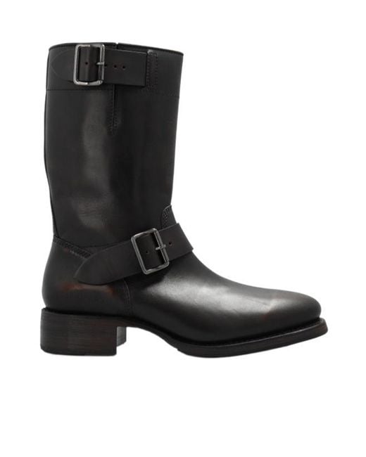DSquared² Black Buckle Ankle Boots for men