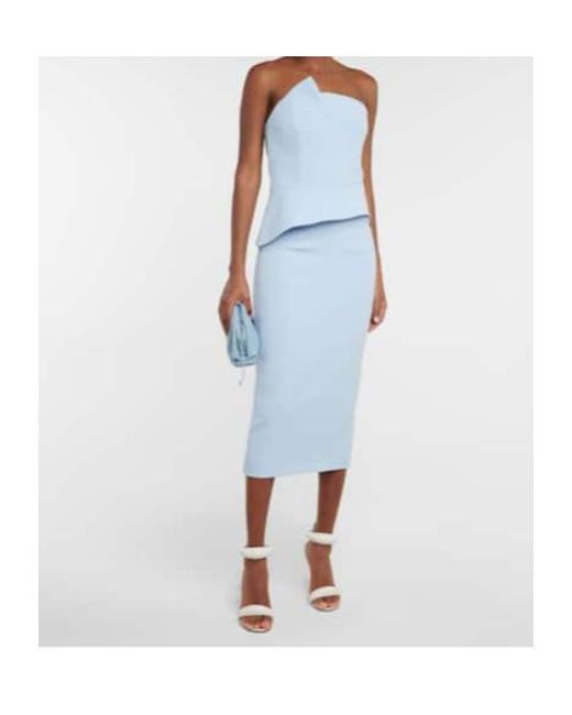 Safiyaa Blue Delani Peplum Midi Dress