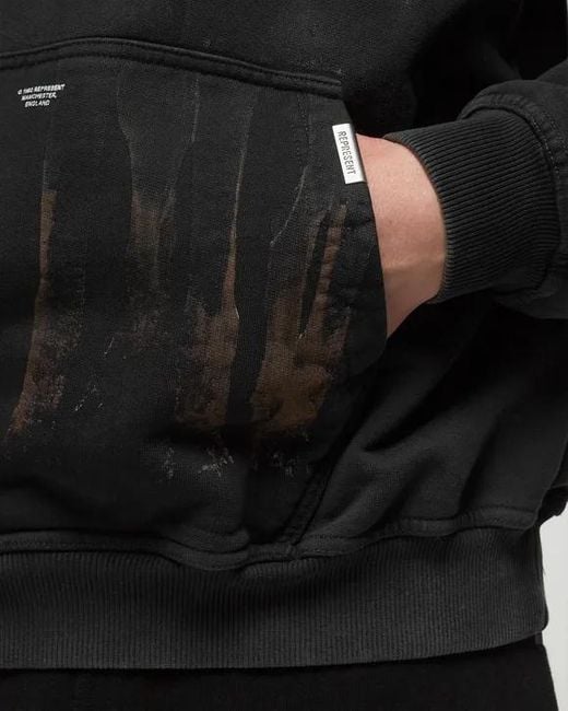 Represent Black Logo Logo Hooded Sweater for men