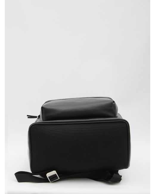 Saint Laurent Black Embossed-Logo Leather Backpack for men