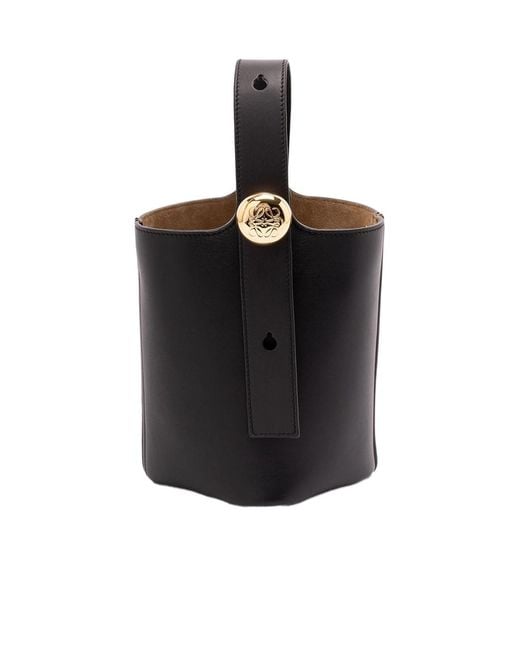 Loewe Black Logo Plaque Mini Bucket Bag