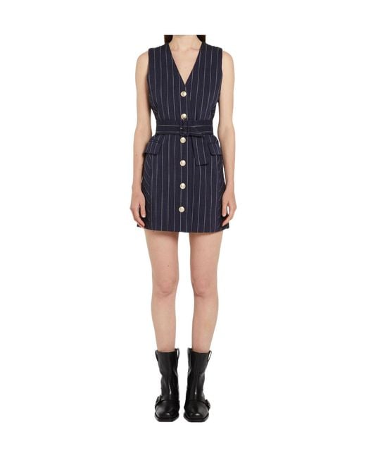 Marella Blue Stretch Natté Canvas Dress