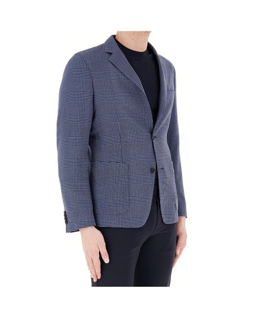 Boss Blue Prince-Of-Wales-Check Blazer for men