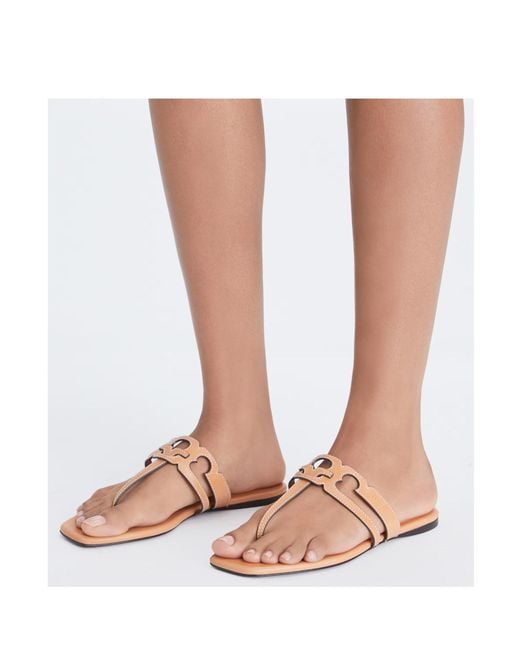 Tory Burch Metallic Ines T-Strap Sandals