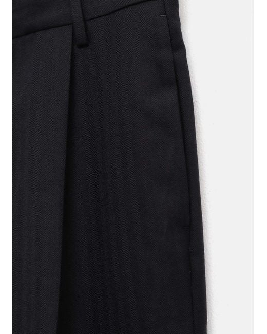 Dries Van Noten Black Straight Leg Pleated Pants