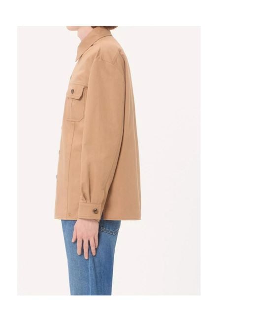 Valentino Natural Button-Up Gabardine Shirt Jacket for men